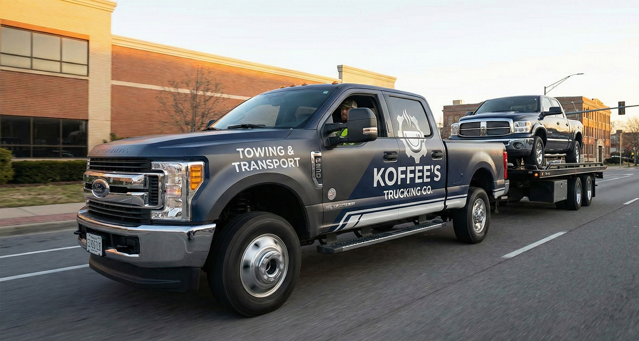 Trucking company vehicle wrap showcasing durable vinyl graphics and materials that last